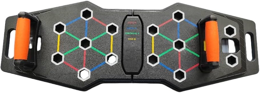 Flexfinity Foldable Push Up Board, 25-in-1 Multifunction Home Workout Equipment for Upper Body, Portable, Color-Coded Variations